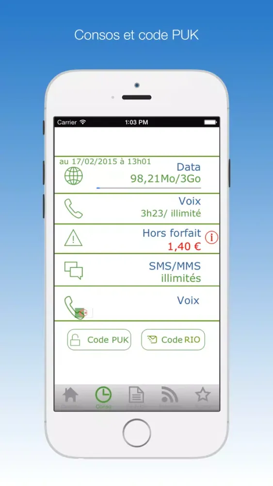 ภาพหน้าจอของ B&VOUS : Suivi conso pour bandyou bouygues premium