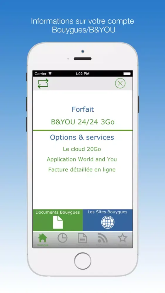 ภาพหน้าจอของ B&VOUS : Suivi conso pour bandyou bouygues premium