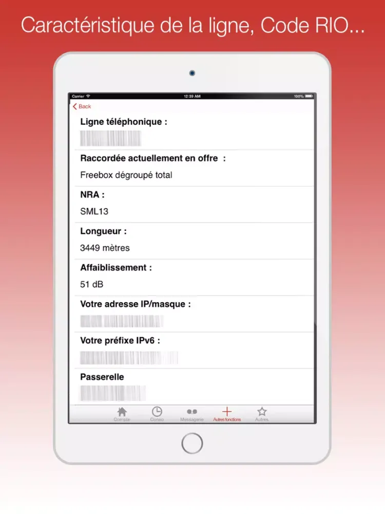 Mon compte Freebox : votre compagnon pour le suivi conso & messagerie free iPad  Ekran Görüntüleri