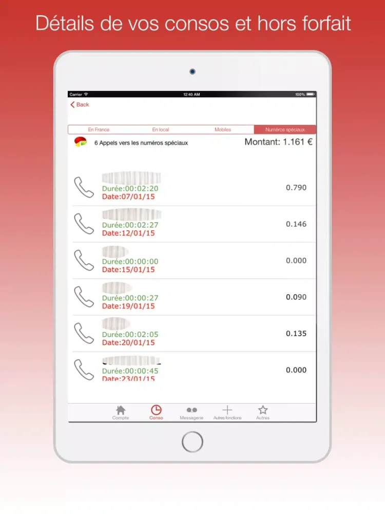 Mon compte Freebox : votre compagnon pour le suivi conso & messagerie free iPad  Ekran Görüntüleri