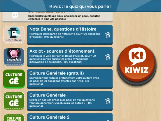 Captures d'écran de Kiwiz : le quiz qui vous parle ! iPad 