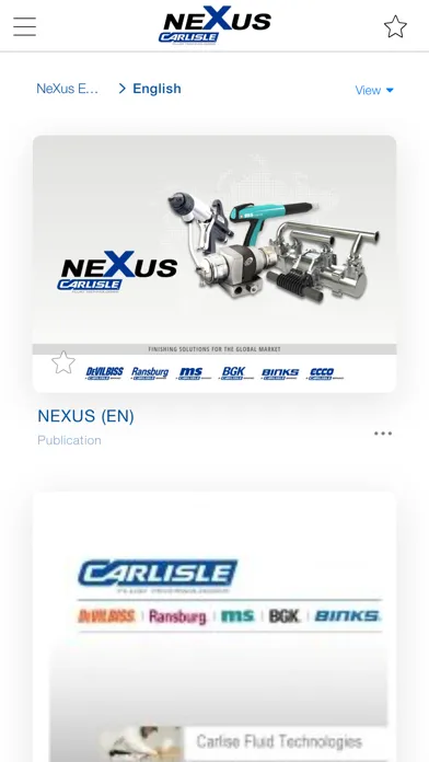 Capturas de tela do NeXus EMEA