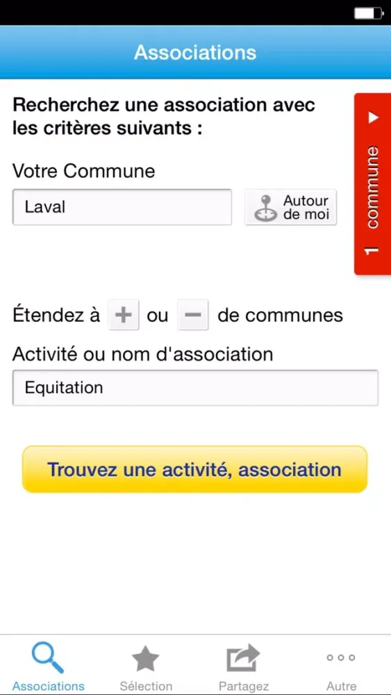Ảnh chụp màn hình của Infolocale Associations