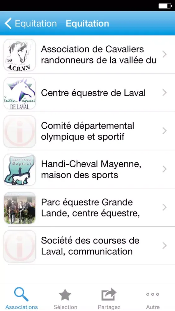 Ảnh chụp màn hình của Infolocale Associations