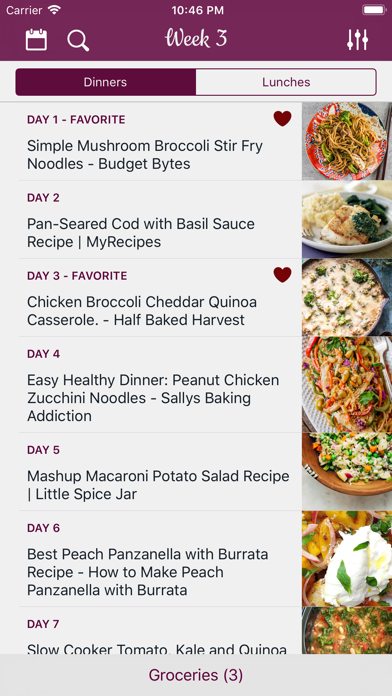Tangkapan layar Weekly Chefs - Meal planner