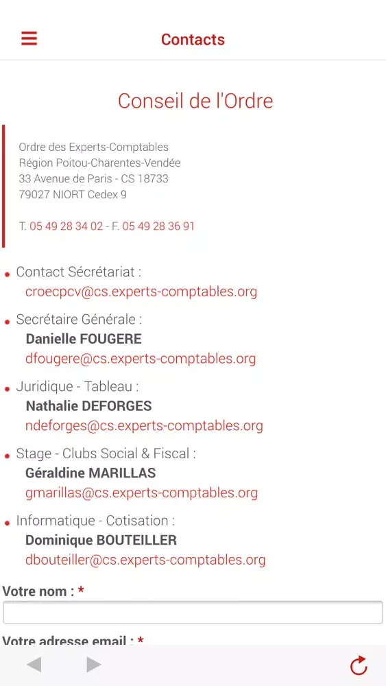 Captures d'écran de Ordre Experts Comptables PCV