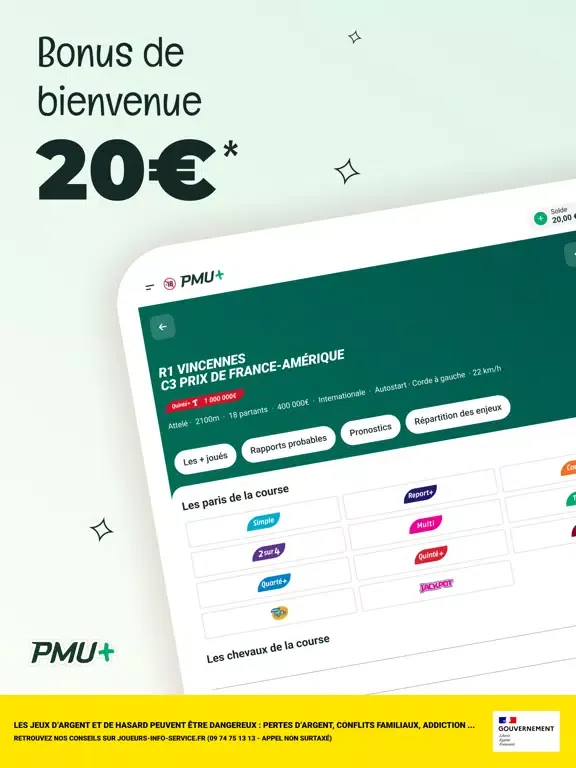 Zrzuty ekranu PMU Point de vente - Turf iPad 