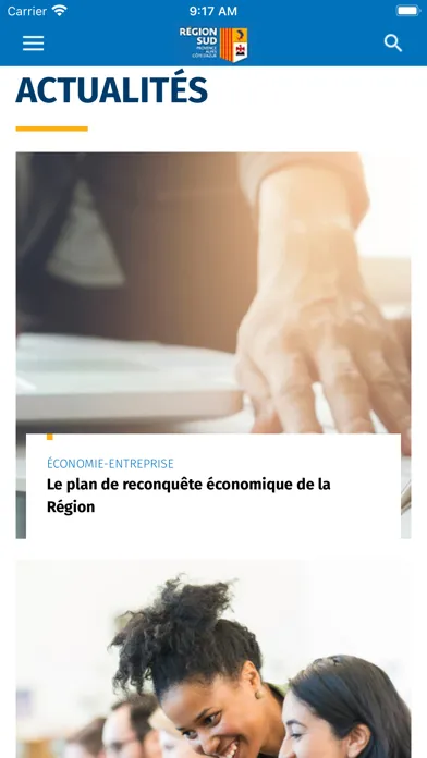 Ảnh chụp màn hình của Région Sud