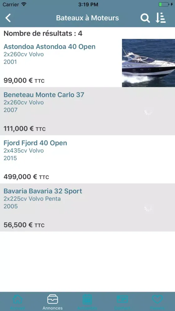 Captures d'écran de Darcy Yachting
