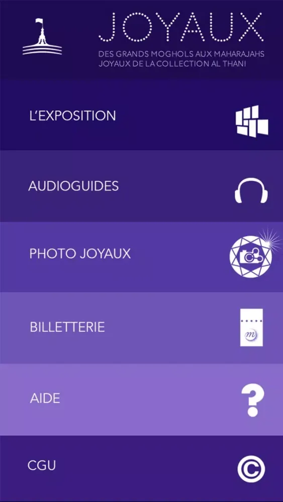 Capturas de tela do Joyaux, l'Application officielle de l'exposition