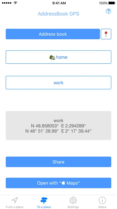 Tangkapan skrin AddressBook GPS