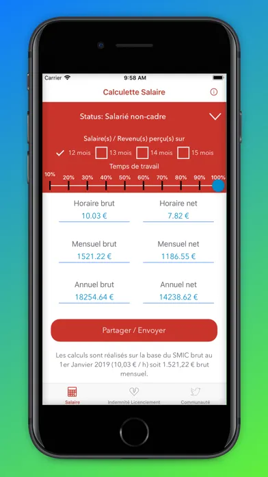Calcul Salaire Brut en Net Screenshots
