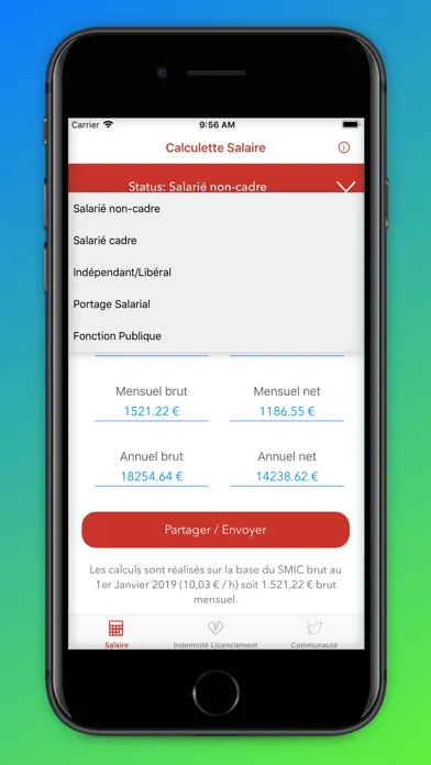 Calcul Salaire Brut en Net Screenshots
