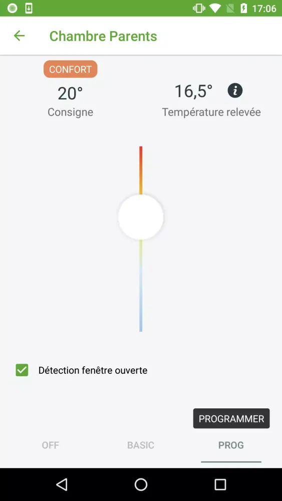 Captures d'écran de SAUTER COZYTOUCH