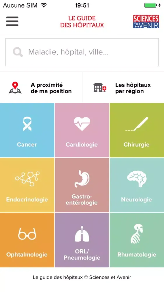 Zrzuty ekranu Le Guide des Hôpitaux et des services de pointe par Sciences et Avenir Santé