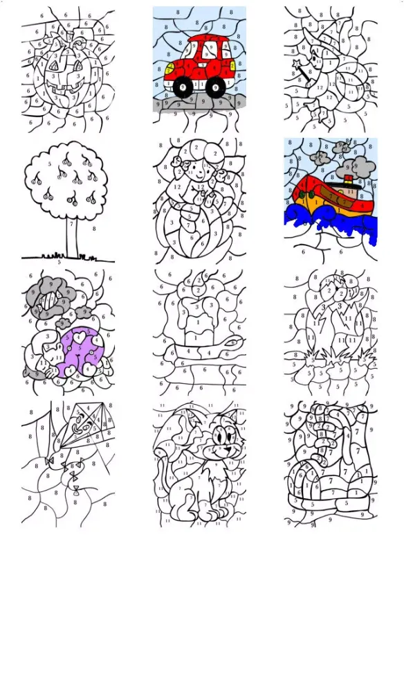 Book of colorings by number - Color with numbered pencils for kids سکرین شاٹس