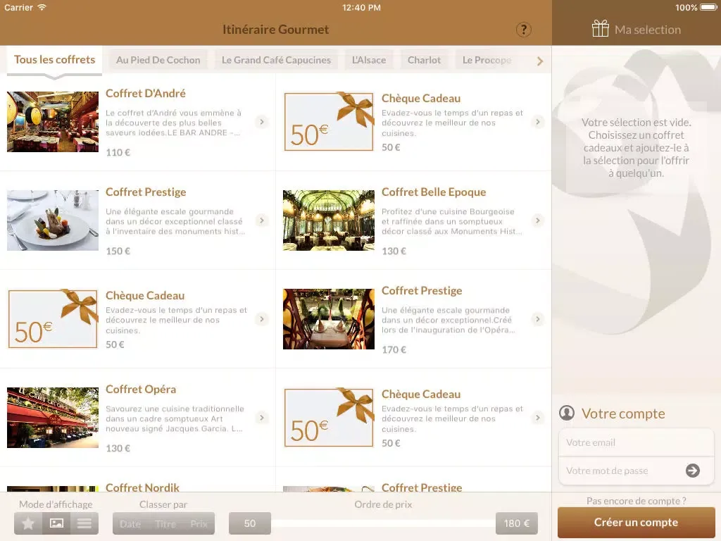 Ảnh chụp màn hình của Itinéraire Gourmet iPad 