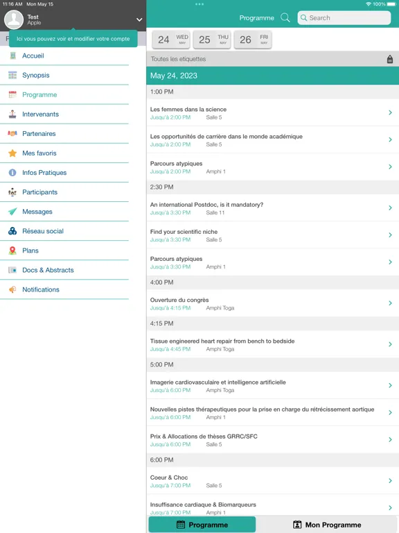 Screenshot di Printemps Cardiologie 2023 iPad 