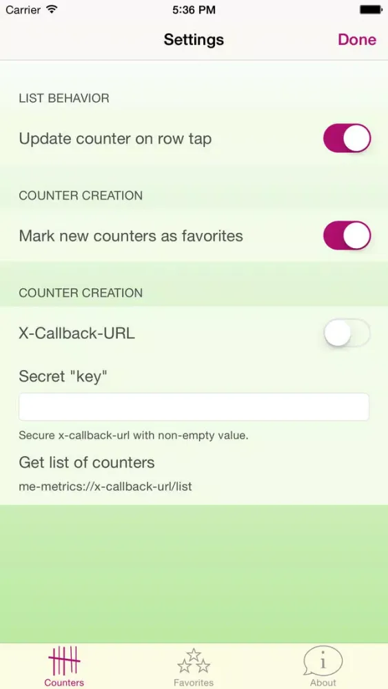 me-Metrics, personal counter and inventory assistant Screenshots