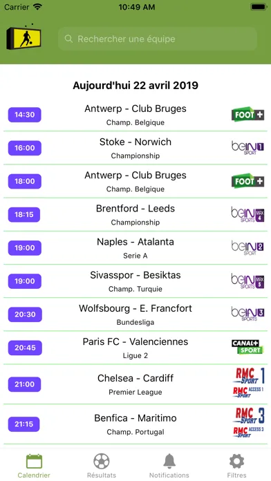FootToWatch سکرین شاٹس