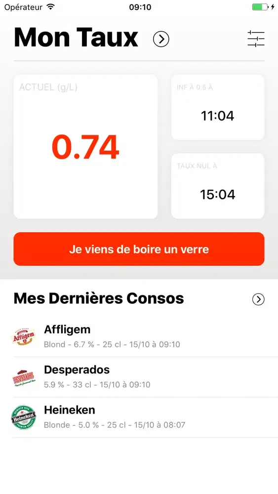 Screenshot di Taux Alcool - Calcul du taux d'alcoolémie