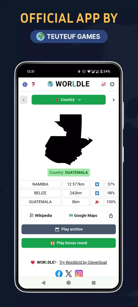 Worldle Screenshots