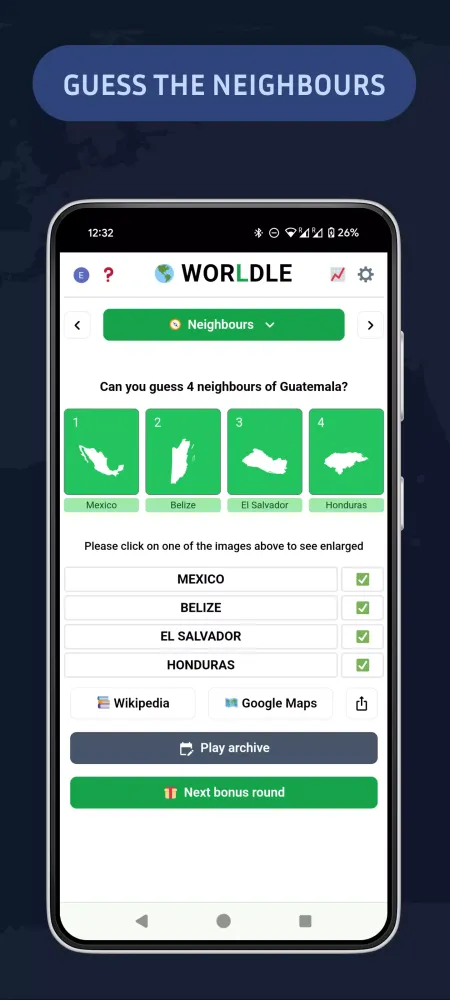 Worldle Screenshots
