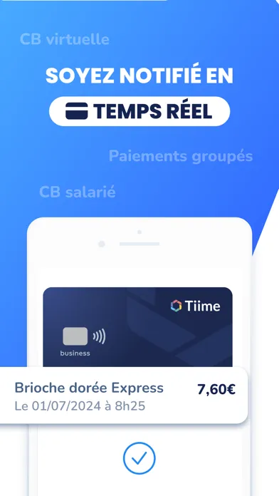 Tangkapan skrin Tiime, entreprendre simplement