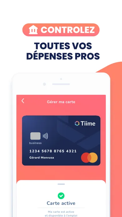 Tangkapan skrin Tiime, entreprendre simplement