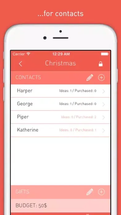 Gifts List Ekran Görüntüleri