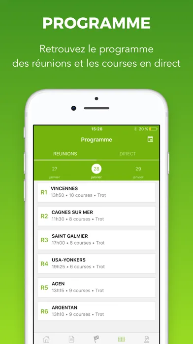 Tangkapan skrin Turfoo Résultats Turf et Prono