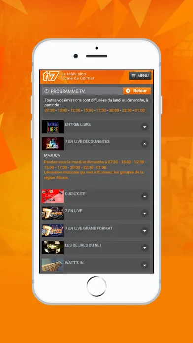 Captures d'écran de TV7 Télévision de Colmar
