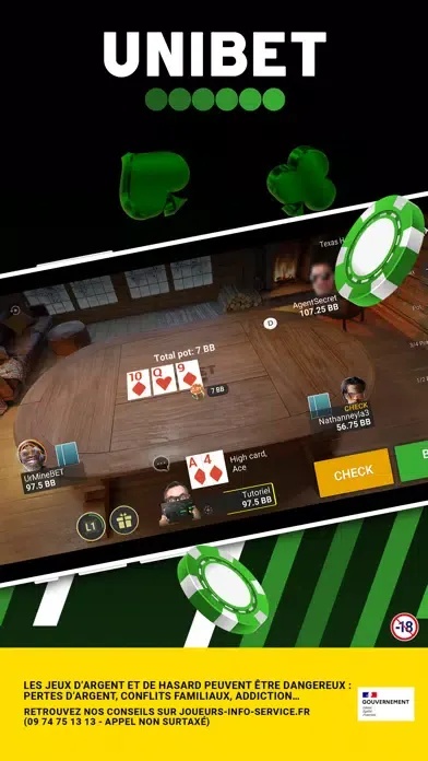 Captures d'écran de Unibet Poker France