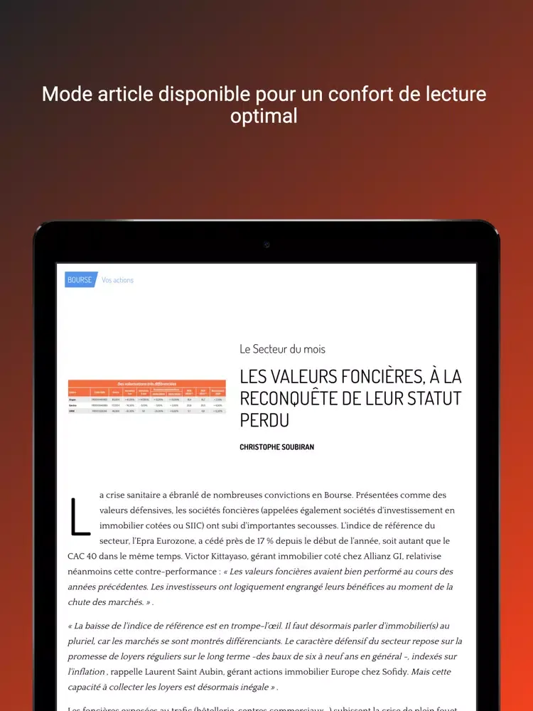 Capturas de tela do Mieux Vivre Votre Argent Kiosk iPad 