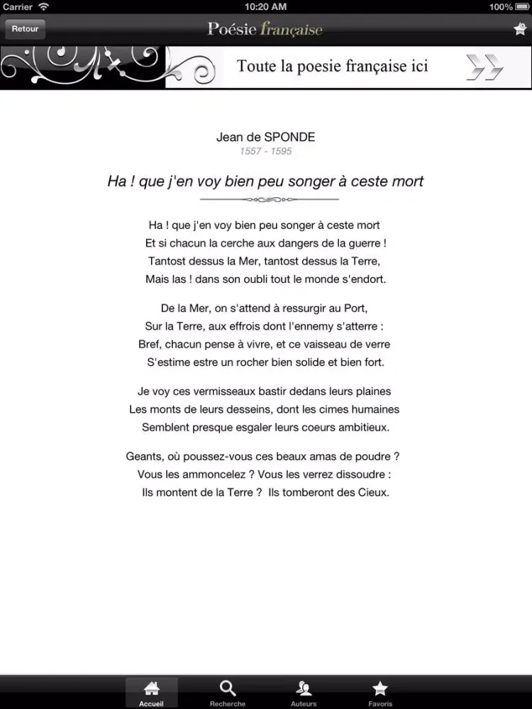 Capturas de pantalla de Poesie Fr iPad 