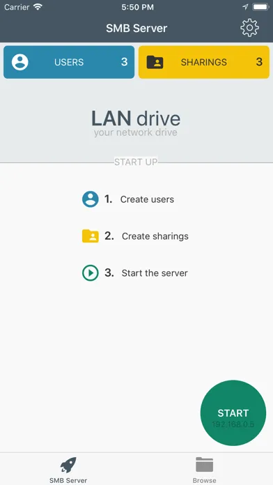 Capturas de pantalla de LAN drive SAMBA Server Client