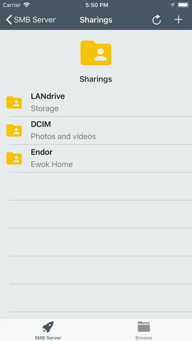 Capturas de pantalla de LAN drive SAMBA Server Client