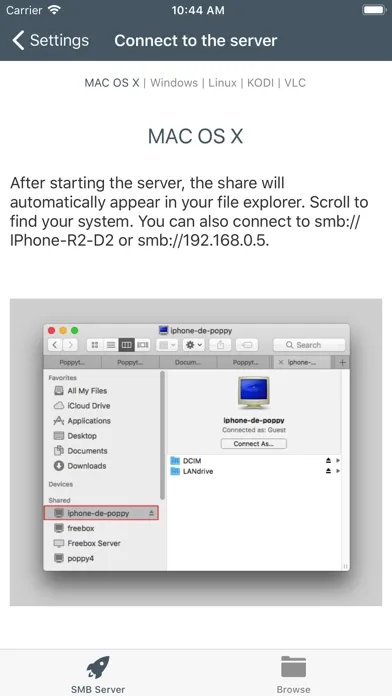 Capturas de pantalla de LAN drive SAMBA Server Client