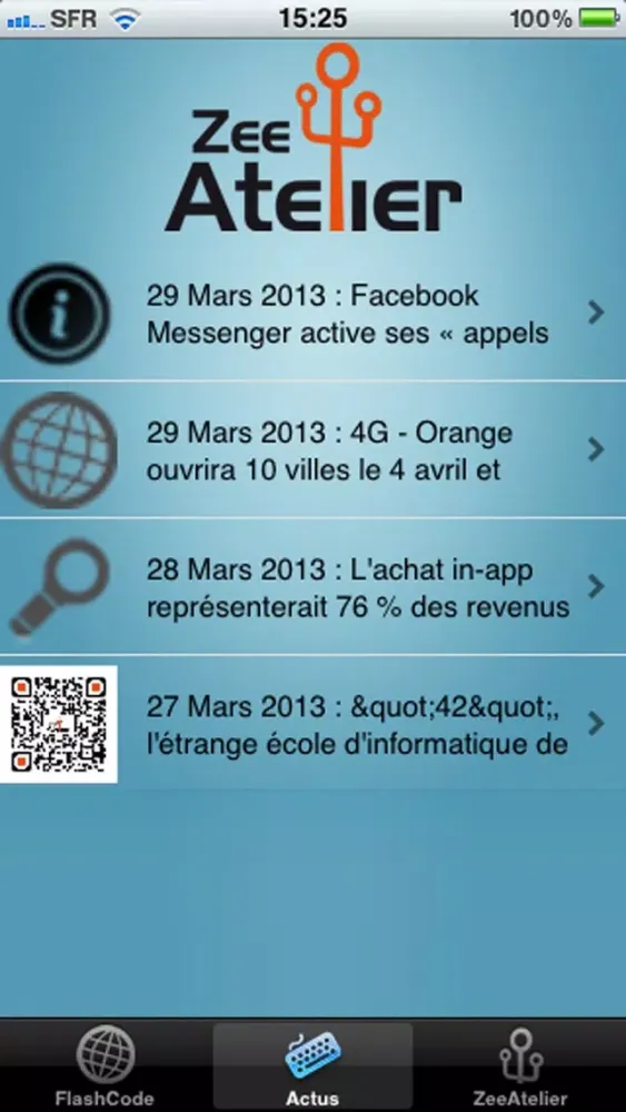 Captures d'écran de ZeeAtelier Lecteur de QRcode