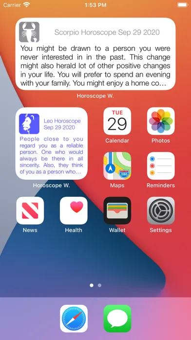 Tangkapan layar Horoscope Widget