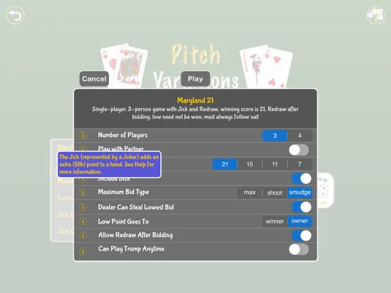 Pitch (Hi Low Jack) iPad  Screenshots