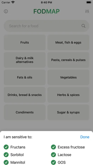 Ảnh chụp màn hình của FODMAP Diet Guide for IBS