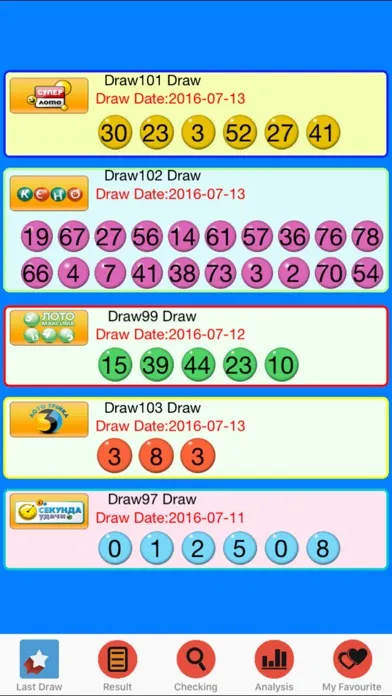 UNL lottery games result应用截图