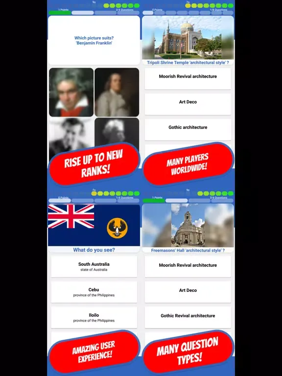 Capturas de pantalla de FREEMASONRY & RITUAL Quiz iPad 