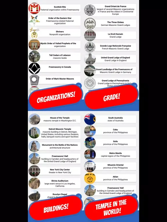 Capturas de pantalla de FREEMASONRY & RITUAL Quiz iPad 