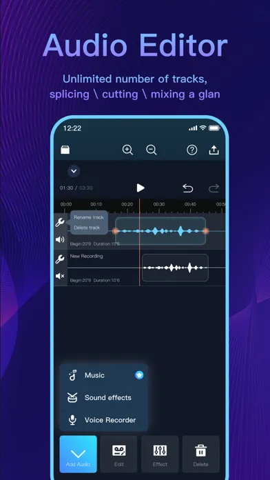 Capturas de pantalla de Audio Editor - AI Music Editor