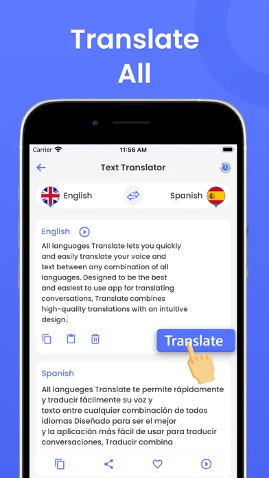 Capturas de tela do Translate - All Translator App