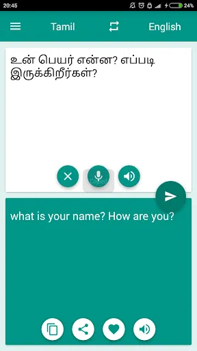 Tangkapan layar Tamil-English Translator