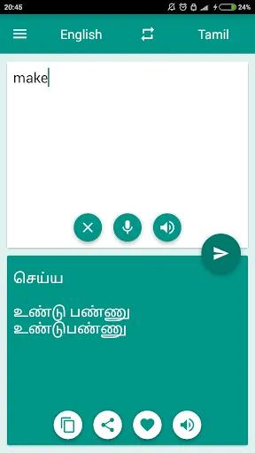 Tangkapan layar Tamil-English Translator