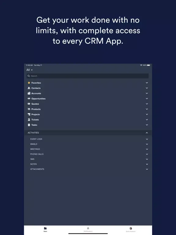 Скриншоты FreeAgent CRM iPad 